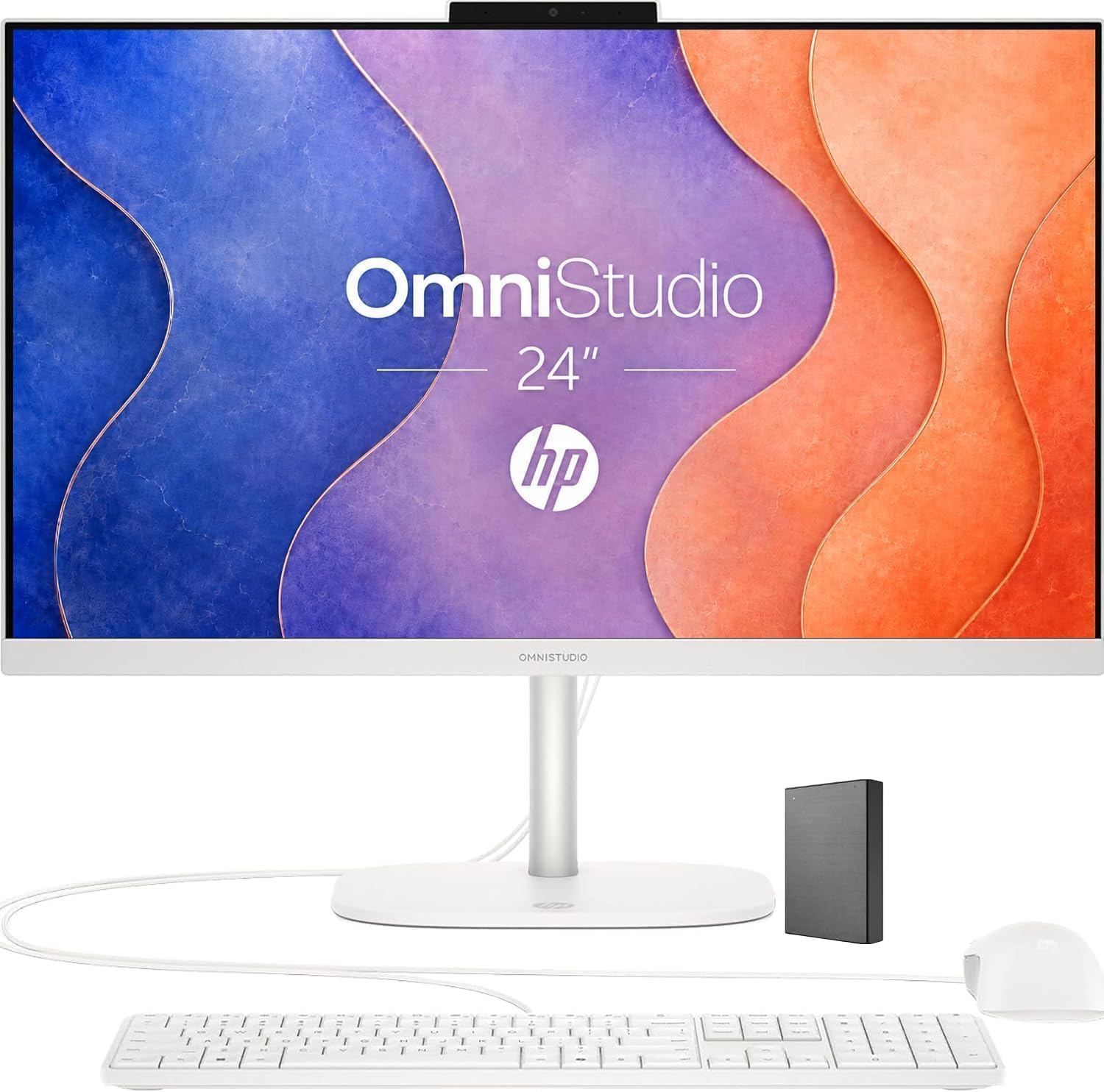 HP 24“ FHD OmniStudio All-in-One Desktop, 8GB DDR5 RAM, 128GB SSD, Intel Multi-c