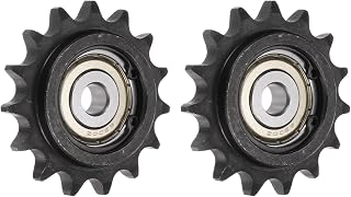uxcell 2pcs ANSI #40 / DIN(ISO)08A Roller Chain Idler Sprocket 10mm Bore, 1/2" Pitch, Hardened 15 Tooth Tensioner Sprocket, Insert Single Bearing (B Type)
