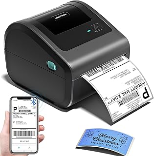 Omezizy Bluetooth Shipping Label Printer with Built-in Label Bin | D450BT 4x6 Thermal Label Printer, Thermal Printers with 30Pcs Labels, Compatible with Android, iPhone, Windows, macOS, UPS