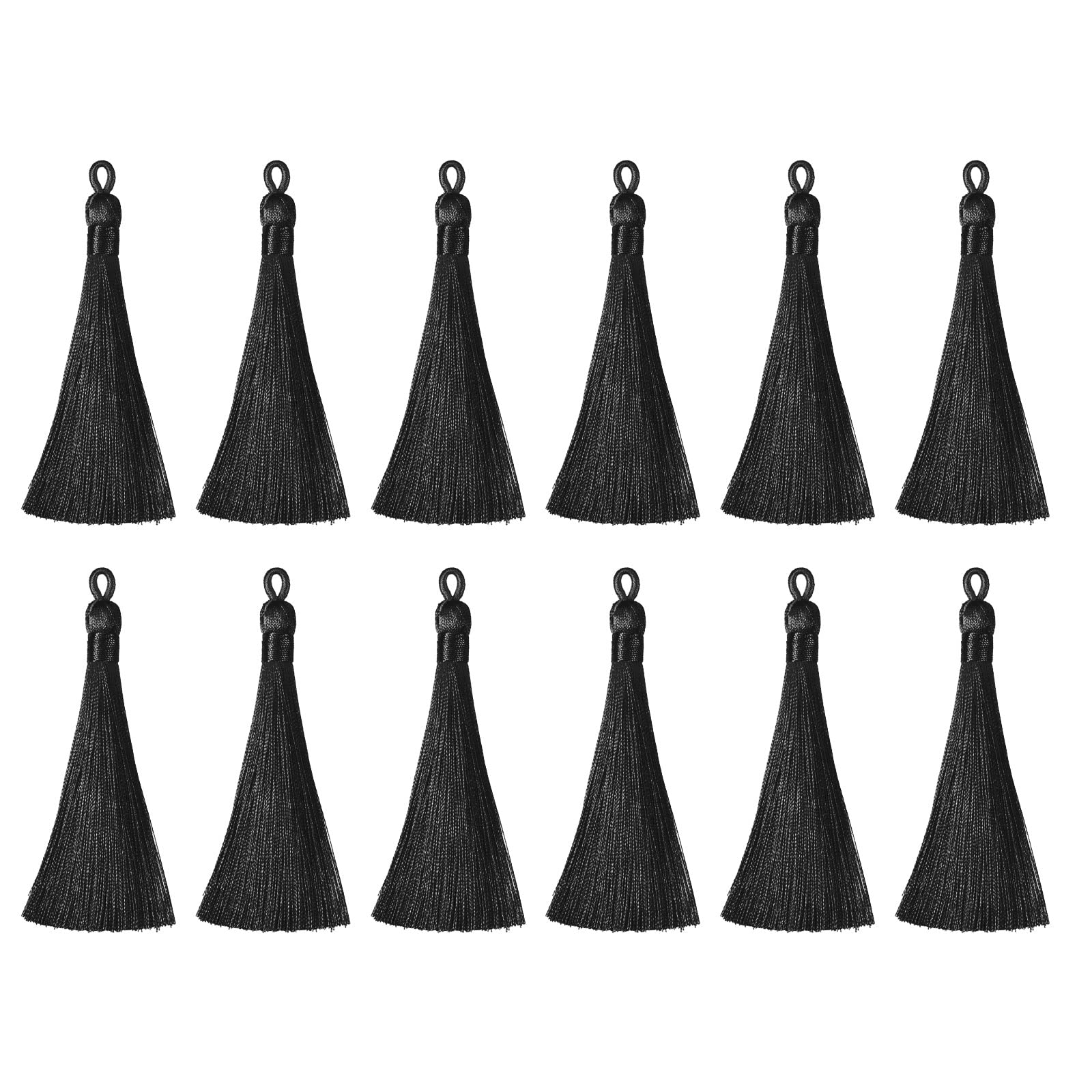 Bookmark Tassels 12 Pieces 9.5cm Soft Silky Tassels with Key Ring Loops for Grad