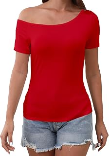 Abardsion Donne Sexy Off The Spalla Top 2026 Primavera Estate Vestiti Trendy Manica Corta Slim Fit T Shirt