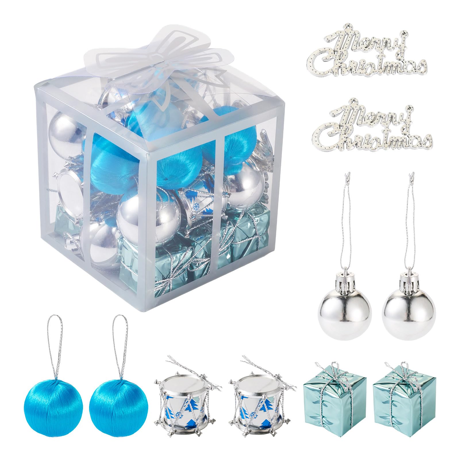 Christmas Tree Hanging Decoration Christmas Bell Gift Box Round Pendant Hanging 