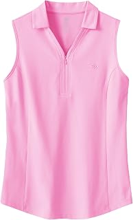 MoFiz Women's Sleeveless Polo Shirt Golf Shirt Summer Cotton Top Breathable