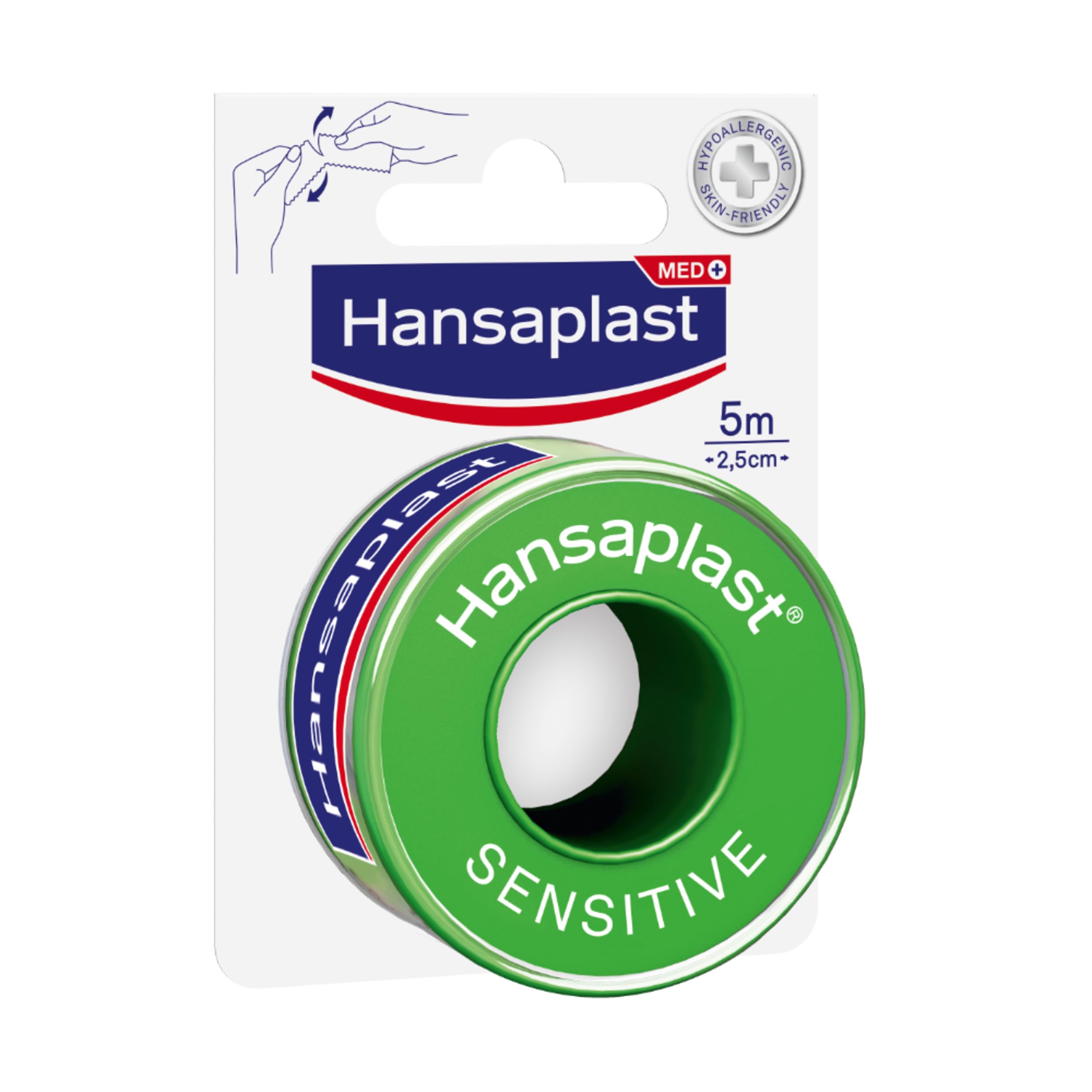 Hansaplast Fixierpflaster Sensitive (5 m x 2,5 cm), hypoallergenes Tapeband zur 