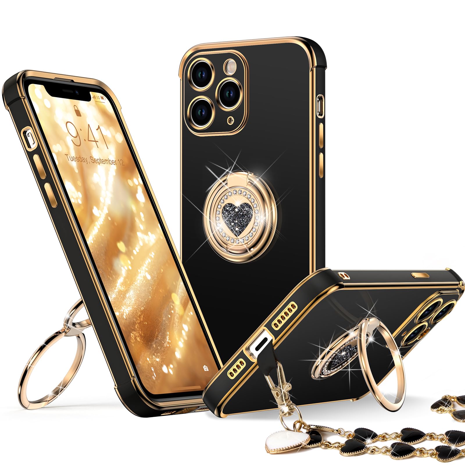 XYZ Custodia per iPhone 11 Pro con supporto, custodia per telefono con cavallett