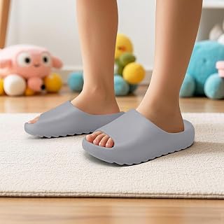 Kids Cloud Slide Boys Girls Soft EVA Shower Bathroom Slippers Slip On Quick Dry Beach Pool Sandals Khaki