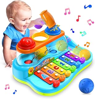 Yerloa Baby Xylophone Toys for 1 Year Old Girls Boys Gifts,Balls Pound & Hammering Musical Toy for 1 Year Old,Educational for 12 18 Month