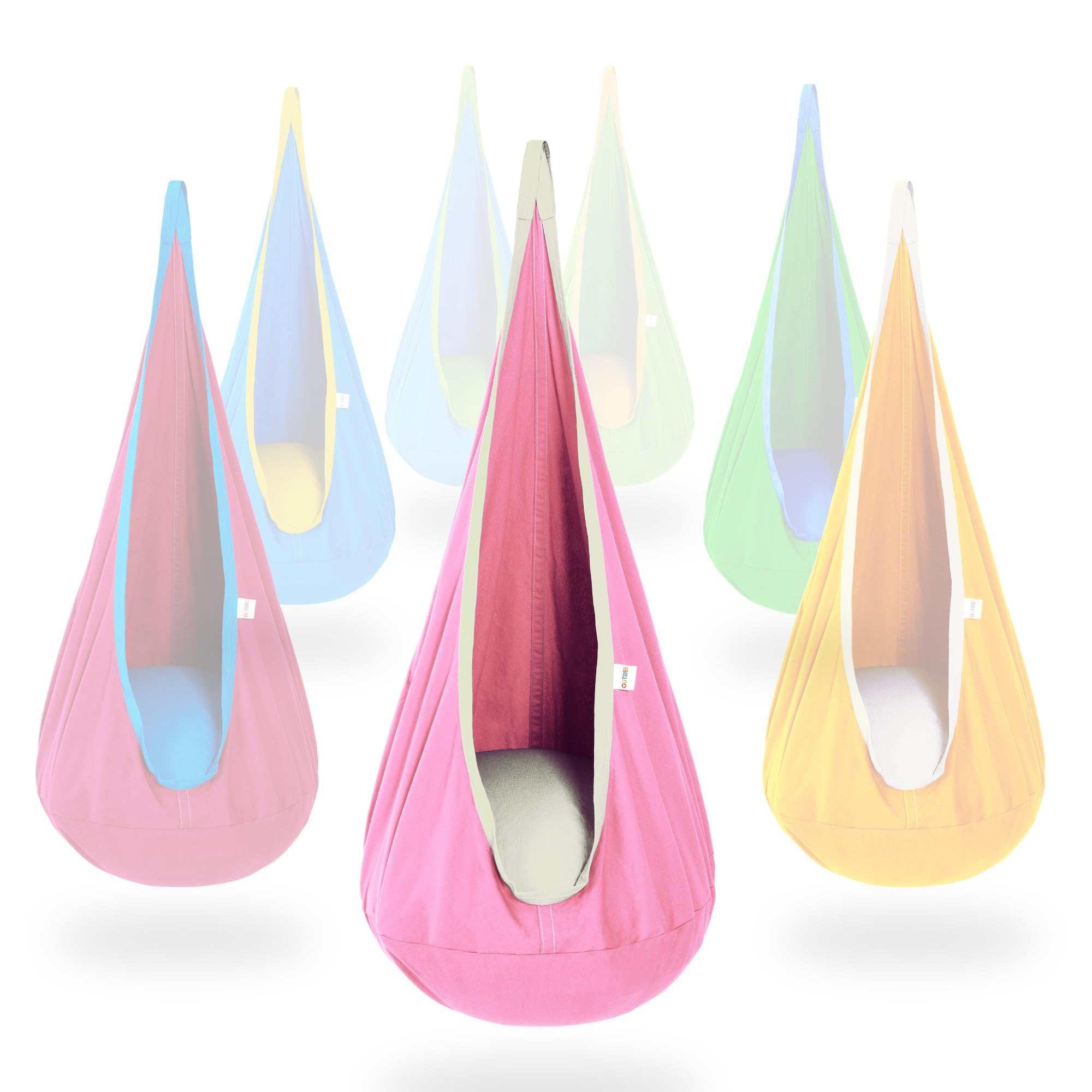 OUTREE Kids Pod Swing Seat, Cotton Sensory Swing for Indoor and Outdoor | Adjust