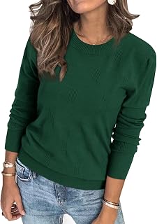 Arach&Cloz Women's Soft Knit Fall Winter Sweater Business Casual Basic Tops