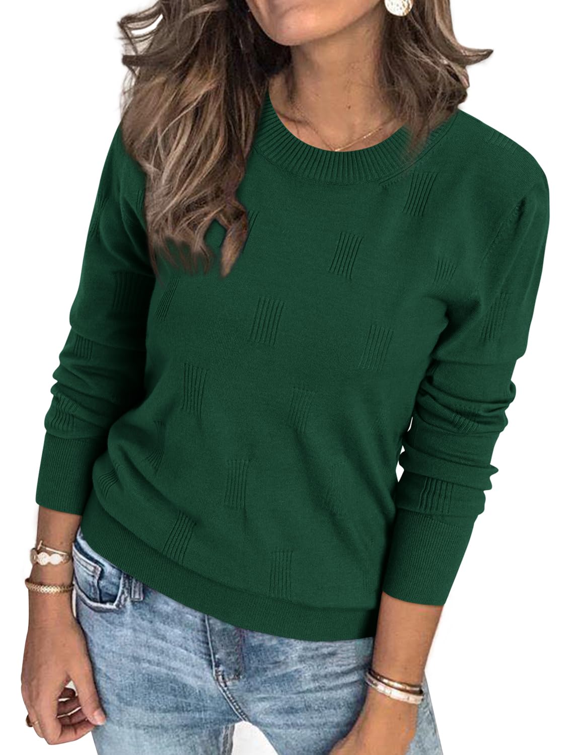 Arach&Cloz Women's Soft Knit Fall Winter Sweater Business Casual Basic Tops