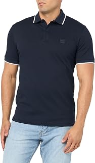 Boss Square Patch Logo Slim Fit Cotton Polo Shirt Polo Uomo (Pacco da 1)