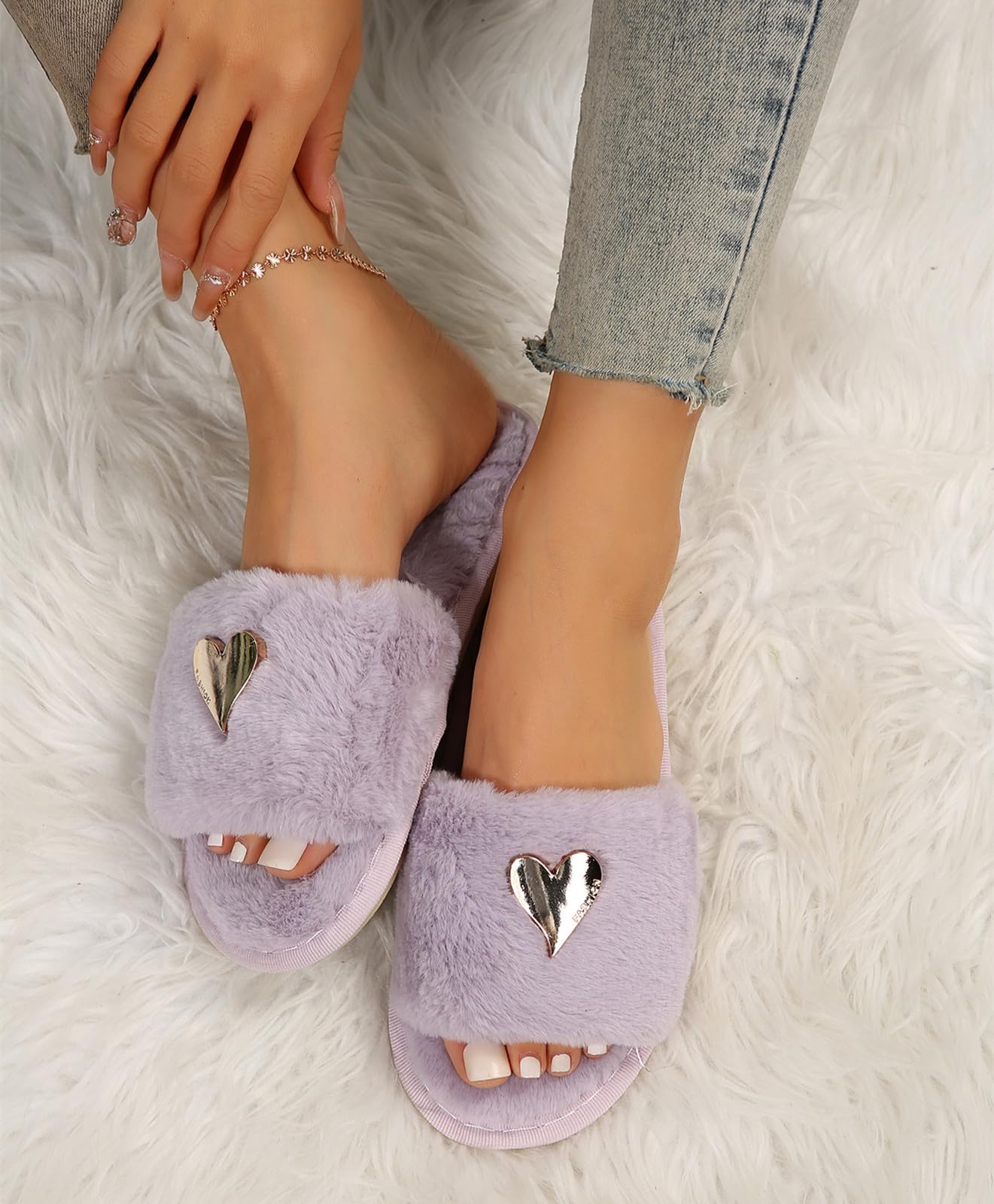 Women Open Toe Slippers Soft Comfortable Memory Foam Slipper Slipper Indoor Home