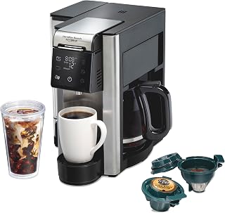 Hamilton Beach FlexBrew Advanced 5-in-1 Coffee Maker, Removable Dual-Position 60 oz. Water Reservoir, R49922 (Renewed)