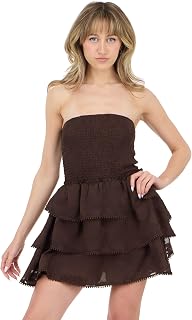 Forever 21 Women's Strapless Frill Mini Dress Shirred