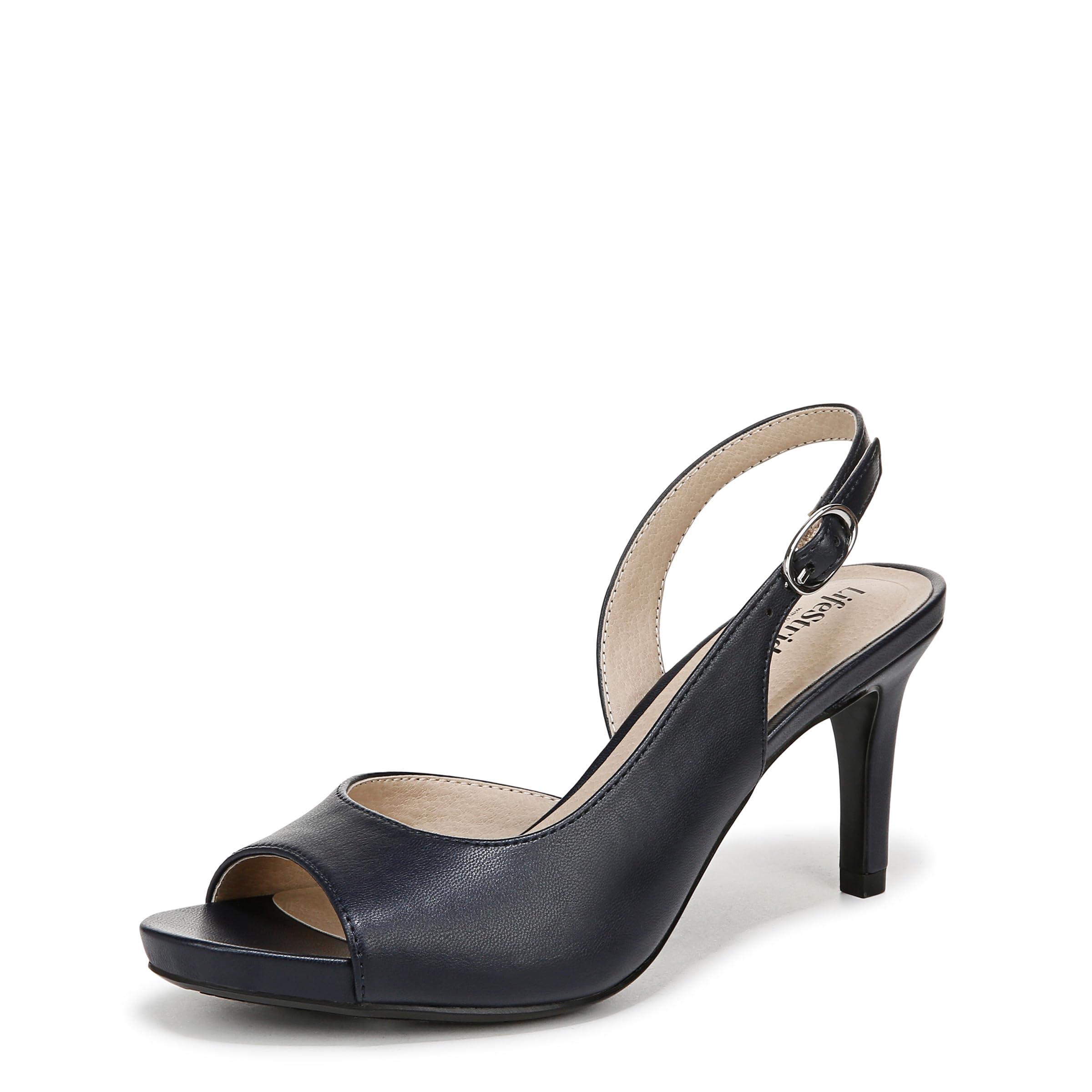 LifeStride womens Teller 2 Slingback Peep Toe Pumps Heeled Sandal Pump