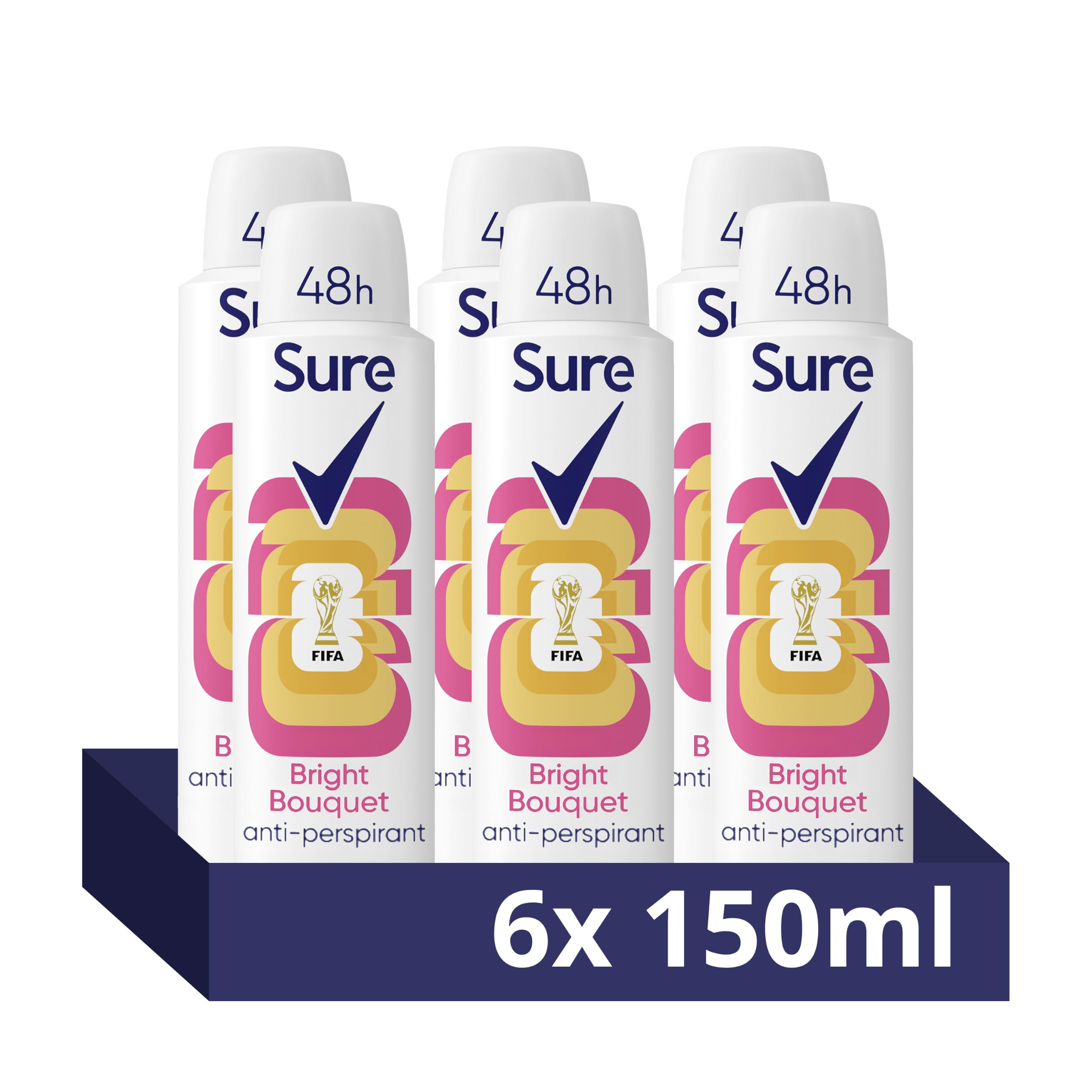 Sure Women Bright Bouquet Deodorant Body Spray Antiperspirant with a strawberry,