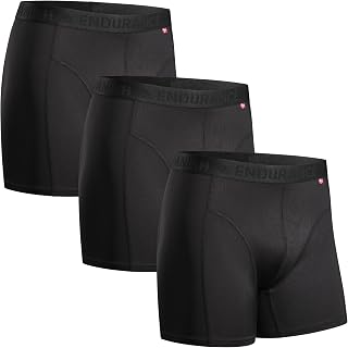 DANISH ENDURANCE Running Boxers Men, Anti Chafing Underwear, Long Leg or Regular, Breathable Sports Boxers, Moisture Wicking, 3 Pack