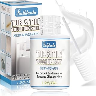 Tub and Tile Paint, High-Gloss White Touch Up Paint Pen for Bathtub, Quick-Dry Porcelain Repair Kit for Scratches & Chips on Tubs, Tiles, Enamel, Sinks, Toilets, Porcelain, Acrylic and Cast Iron (30 Milliliters)