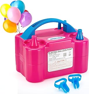 AGPTEK Electric Air Balloon Pump, Dual Nozzle Portable Balloon Inflator | 110V 600W Dual Nozzle Inflator/Blower for Party Decoration, Birthday