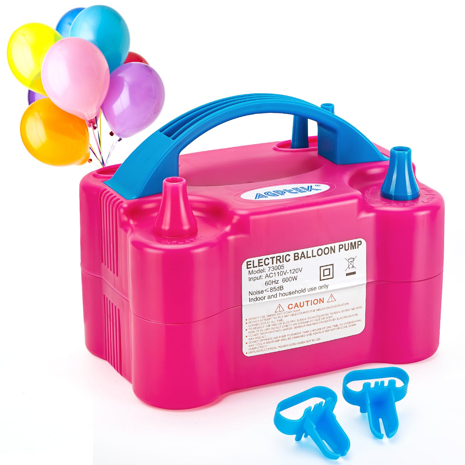AGPTEK Electric Air Balloon Pump, Dual Nozzle Portable Balloon Inflator | 110V 6