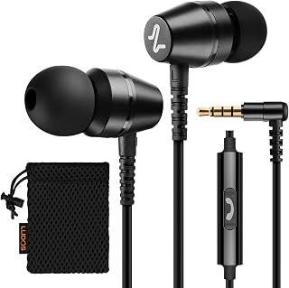 Ludos OMNITONE Wired Earbuds in-Ear Headphones, Earphones with Microphone, 5 Years Warranty, Noise Isolation Corded for 3.5mm Jack Ear Buds for iPhone, iPad, Samsung, Computer, Laptop, Gaming, Sports