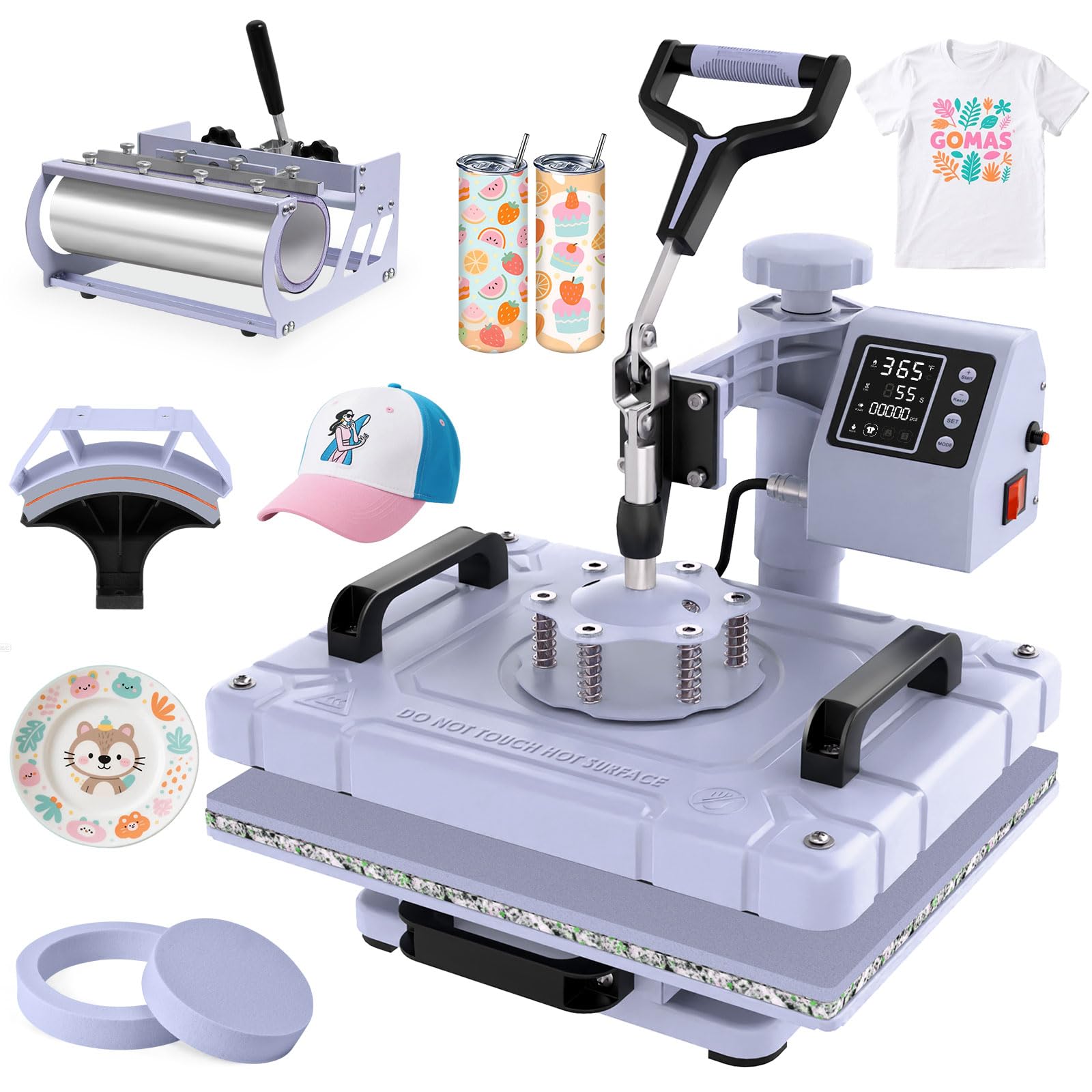 Slendor 12x15 Inch 5 in 1 Swing Away Heat Press Machine for T Shirts | For DIY C