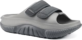 COFACE Mens Recovery Sandals Orthopedic Walking Slides for Men Adjustable Thick Cushioned Orthotic Man Plantar Fasciitis Comfort Casual Outdoor Size 7-15