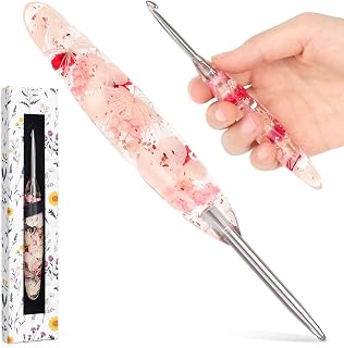 Katech 5mm Ergonomic Crochet Hook for Arthritic Hands, Stainless Steel Hook