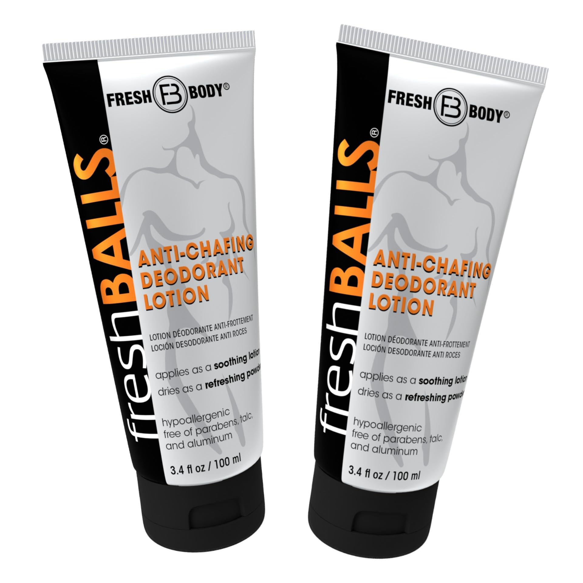 FRESH BALLS Anti Chafing Cream Ball Deodorant for Men - Lotion to Powder & Hygie