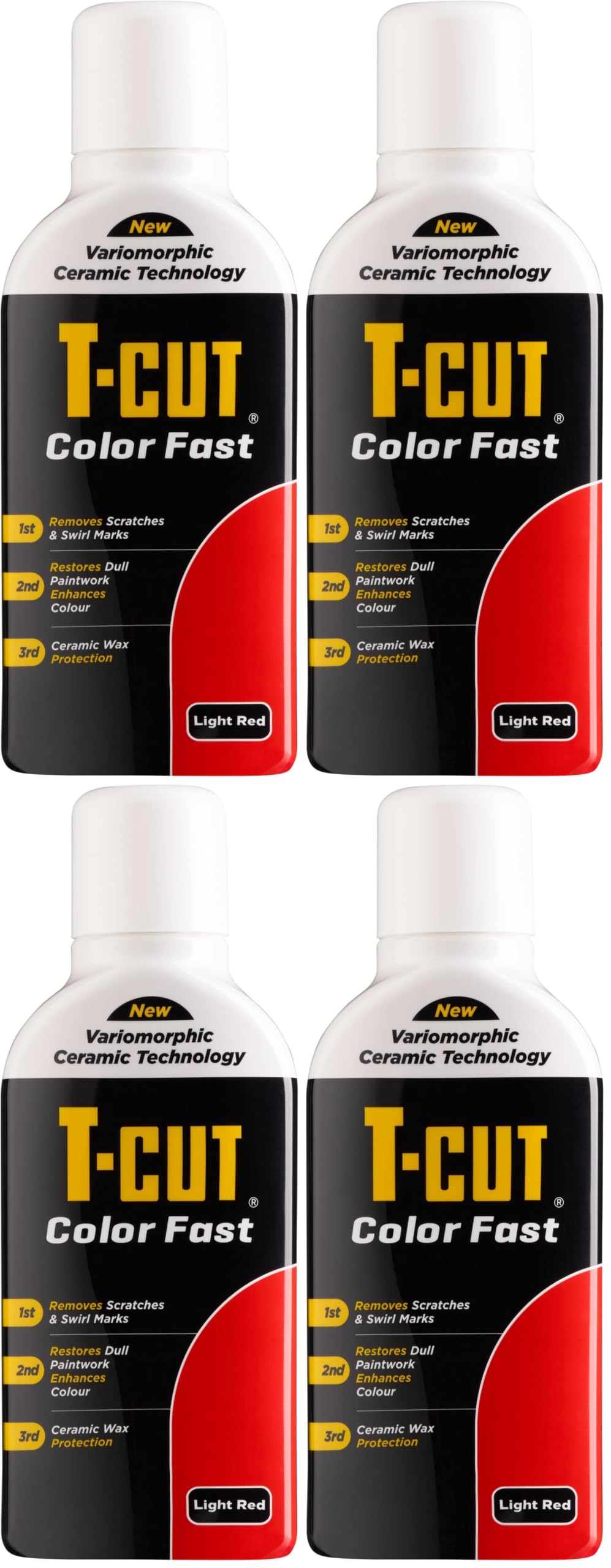 T-Cut 3 in 1 Color Fast Paintwork Restorer Car Polish, Light Red, 500 ml (Pack o