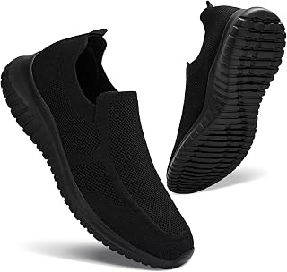 konhill Men's Casual Trainers Slip-On Walking Lightweight Shoes Without Laces Comfortable Breathable Sports Fitness Gym Shoes