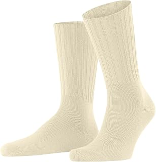FALKE Men's Nelson Socks Breathable Climate-Regulating Odour-Neutralising Wool Without Elastic Reinforced Hard-Wearing Thick Warm Extra-Soft Ribbed Plain Ideal For Casual Business Looks 1 Pair