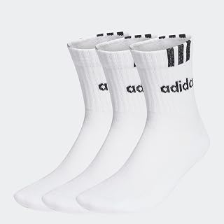 adidas Mixed 3-Stripes Linear Half-Crew Cushioned Socks 3 Pairs