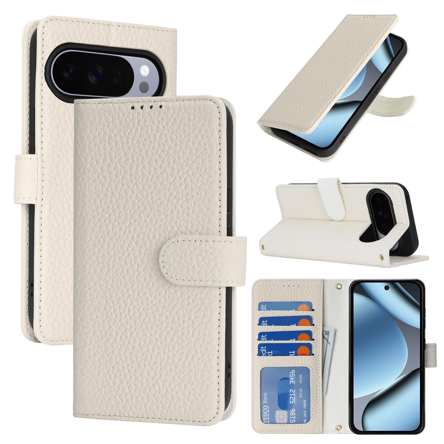 SailorTech Case for Google Pixel 10/10 Pro Genuine Leather with Wallet Card Slot