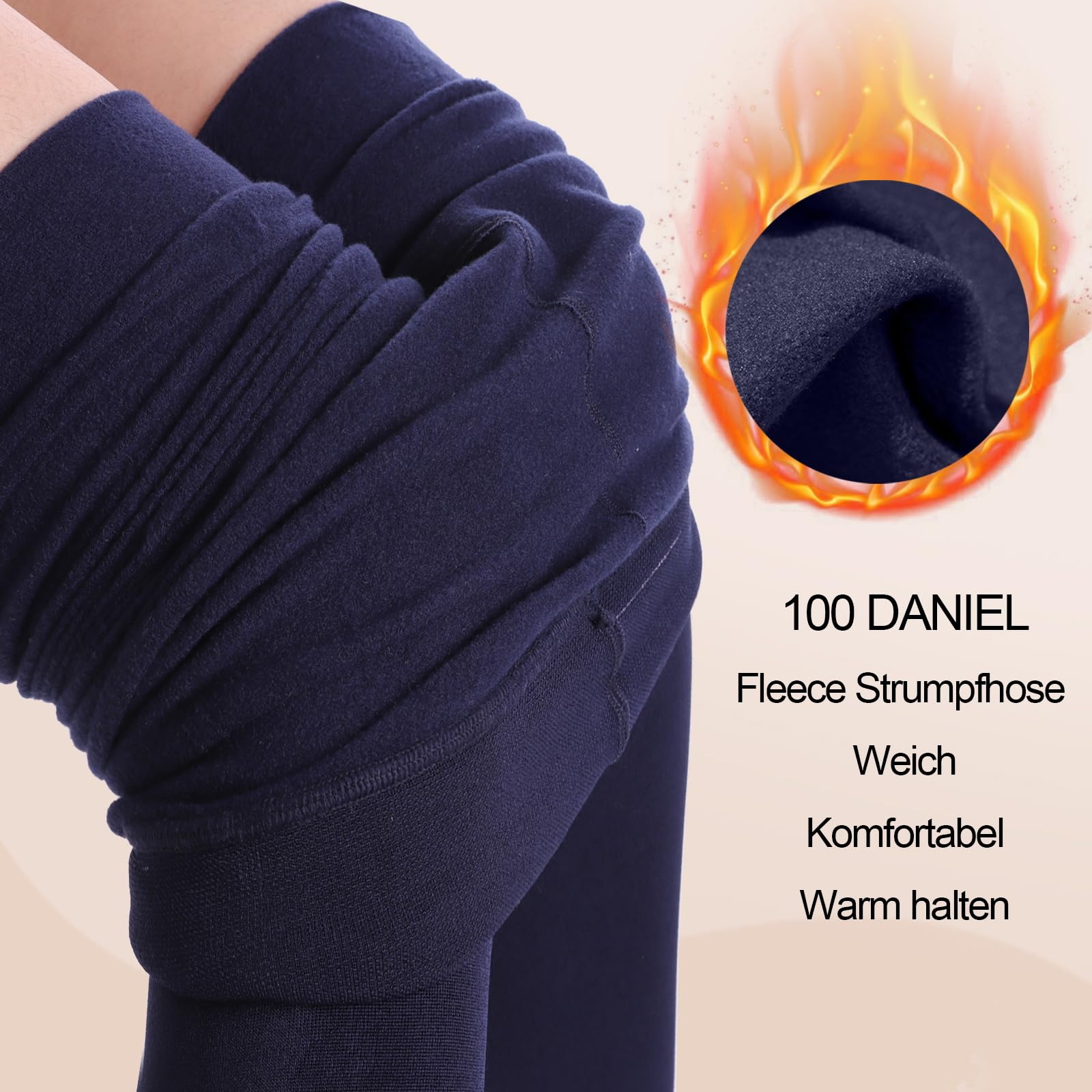 YAGAXI 2 Pairs Thermal Tights for Women, 100D Opaque Thick Tights Women's Winter