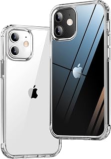 Ones Slim Transparent Hard Cover for iPhone 12 Mini Shockproof Airbags'Raised Edge Screen Protector Camera [Not Yellow][Non-Slip],PC+TPU Hybrid Protective Silicone Case for Apple 5.4 Inches
