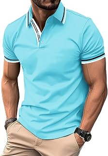 SwissWell Men's Polo Shirt Short Sleeve Golf Polo Shirt Summer Lightweight Breathable Work Casual T Shirt