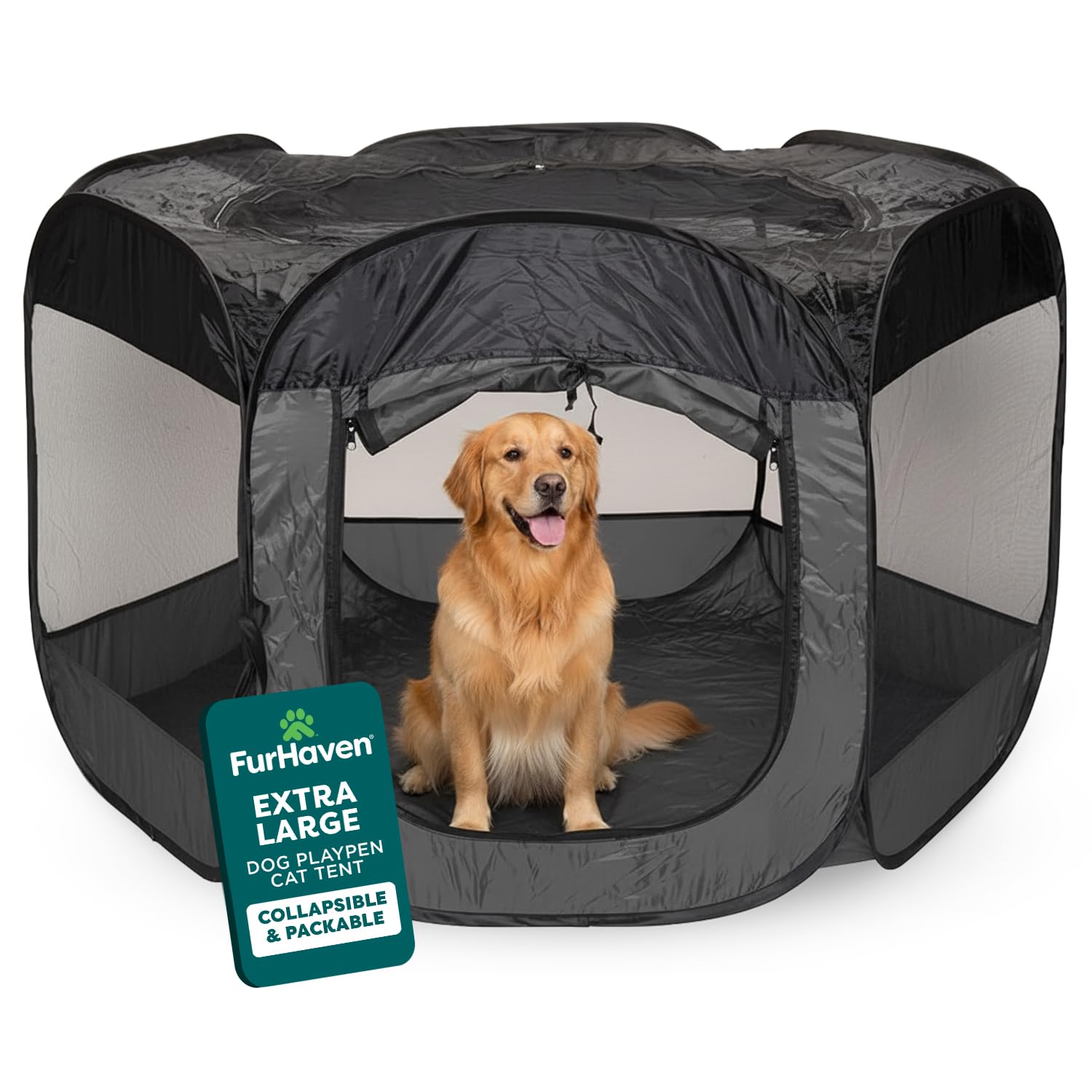 FurHaven Soft-Sided Dog & Cat Playpen, Portable Foldable Indoor & Outdoor Pet Pl