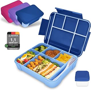 IJIAMY Children's Lunch Box with Compartments, Bento Box Children, Leak-proof Lunch Box for Girls and Boys, Snack Box, Perfect for School, Nursery & Trips