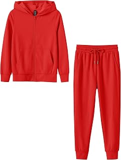 MoFiz Girls Tracksuit Sweatsuits Set 2 Piece Outfits Long Sleeve Pullover Hoodie and Zip Up Hoodies Winter Lounge Sets
