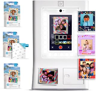 HP Sprocket Photo Booth Camera Instant Colour Printer White Pack Paper + Zink Adhesive Photo Paper 3.5 x 4.25 Inches 300 Sheets