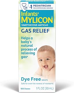 MYLICON Gas Relief Drops for Infants and Babies, Dye Free Formula, 1 Fl Oz. | Gentle simethicone drops relieve infant gas &amp; discomfort · Safe for newborns · help baby to naturally relieve gas
