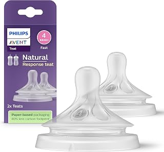 Philips Avent Natural Response 0% BPA Free Feeding Bottle Teats, Flow 4 for Babies 3 Months + (Model SCY964/02)