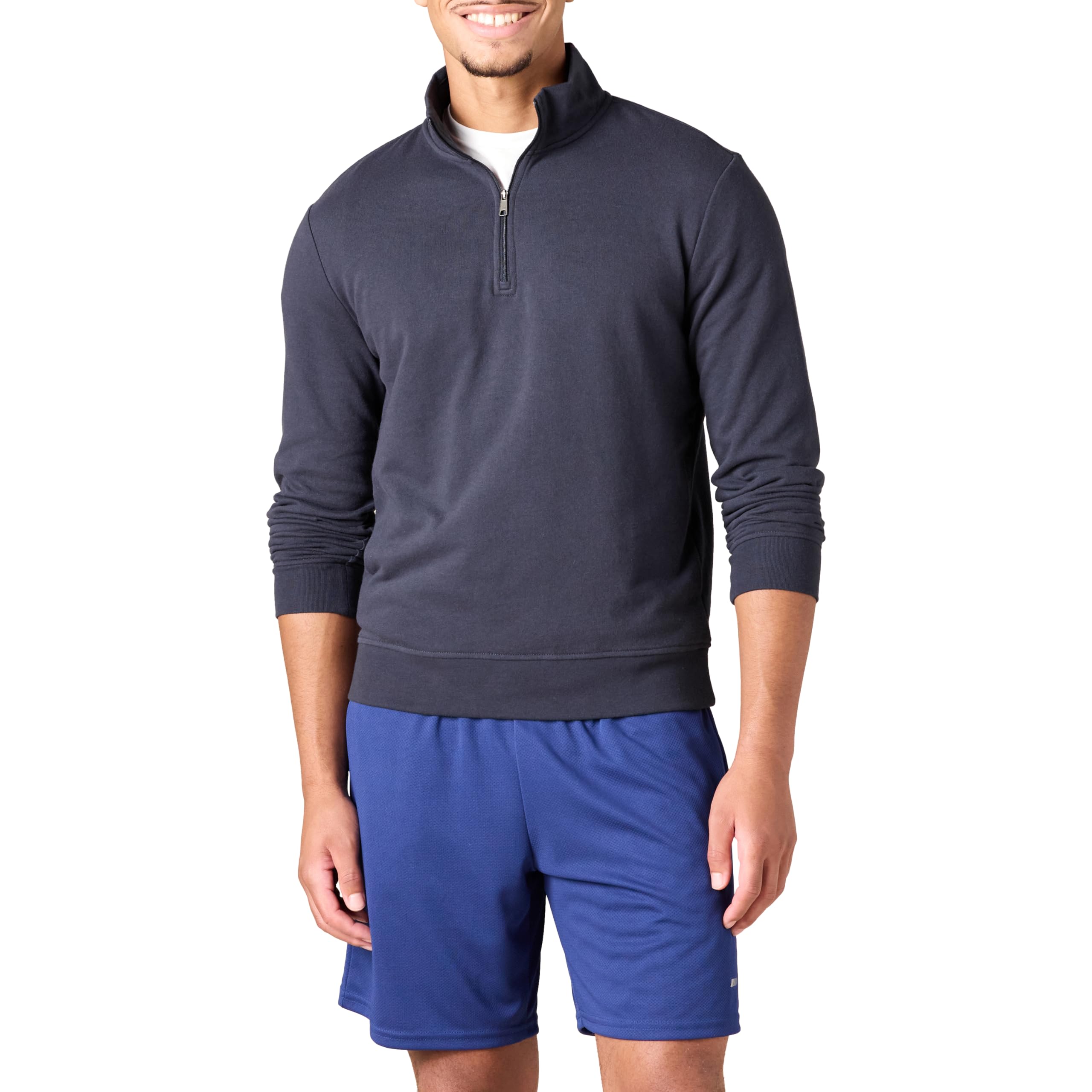 Amazon Essentials Men's Lightweight Fleece Mock Neck Quarter Zip Sweatshirt
