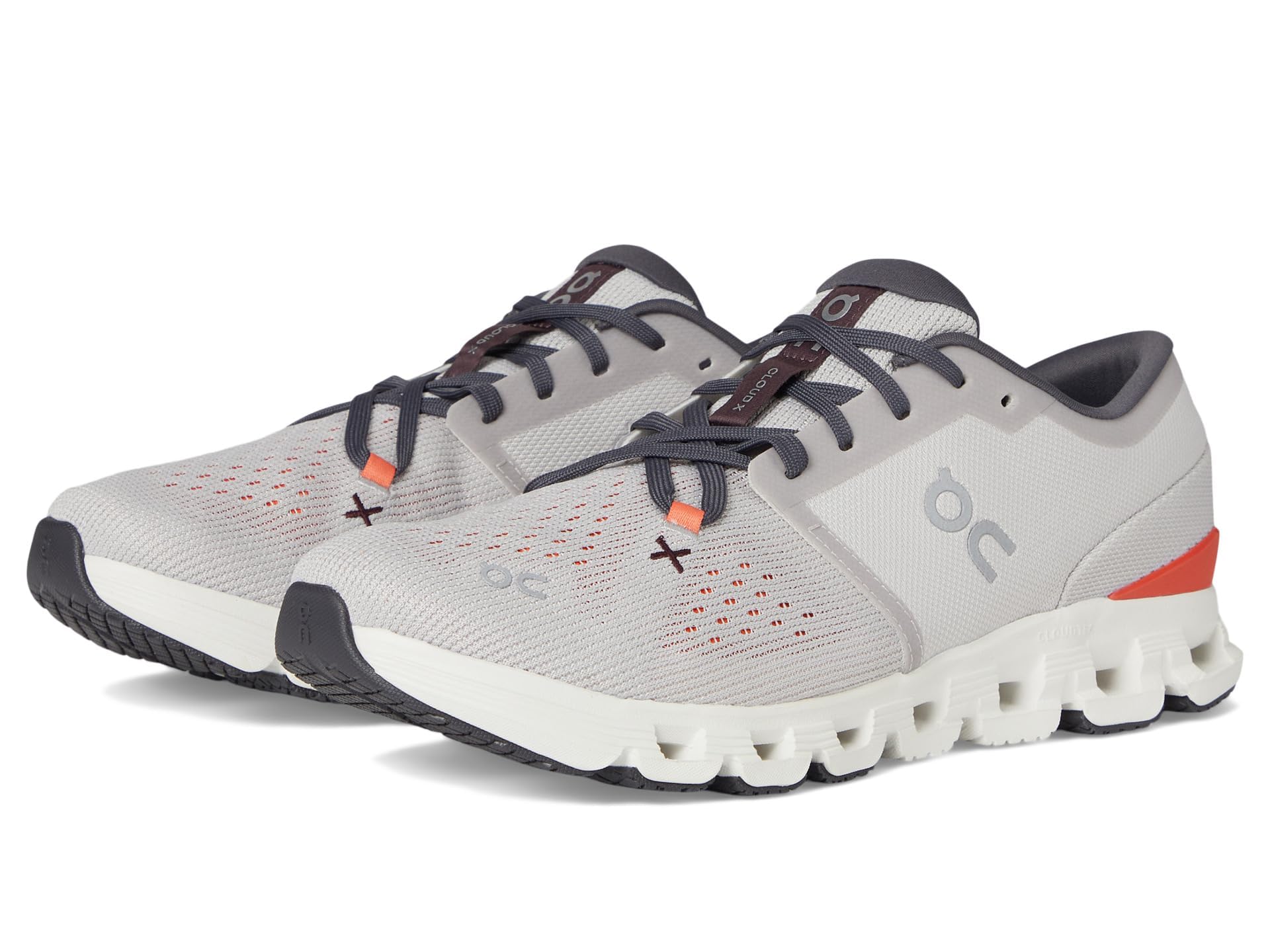 On Men's Cloud X 4 Sneakers, Silver/Flame, EU 47 - UK 12, Silver Flame, 47 EU