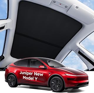 Wigoo for Tesla Model Y Juniper Accessories Sunshade Roof, Interior Black | For Model Y Juniper 2025~2026, Never Sag, Nano Ice-Crystal Coatings, Heat Insulation Glass Roof Sun Shade