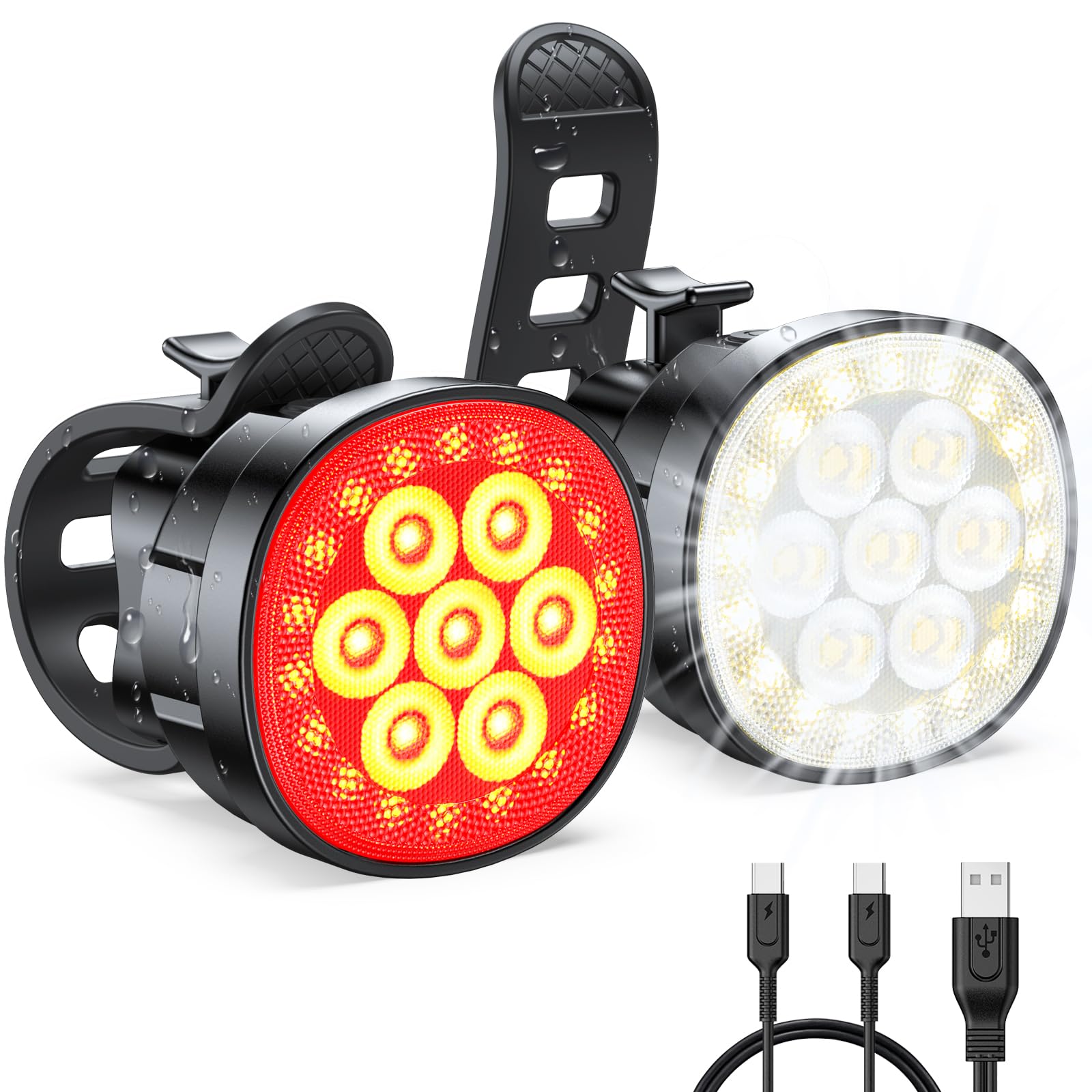 Mohard Bike Lights, [8+12 Modes & USB Rechargeable] Bicycle Lights Set | Ultra B