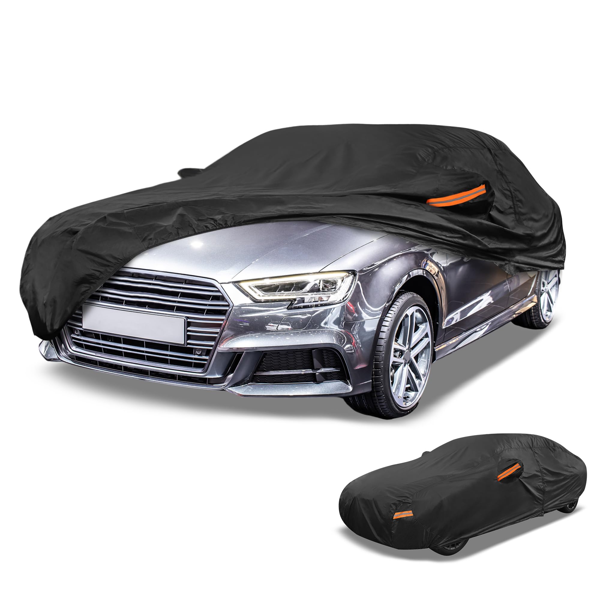 Partuto 190T-PU Universal Waterproof Car Cover for Sedan 178-186in | All Weather
