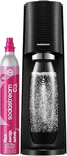 SodaStream TERRA Sparkling Water Maker, Soda Stream Machine Starter Kit with 1 CO2 Quick Connect 60L Gas Cylinder and 1 Reusable BPA Free Bottle, Make Pepsi at Home, Black