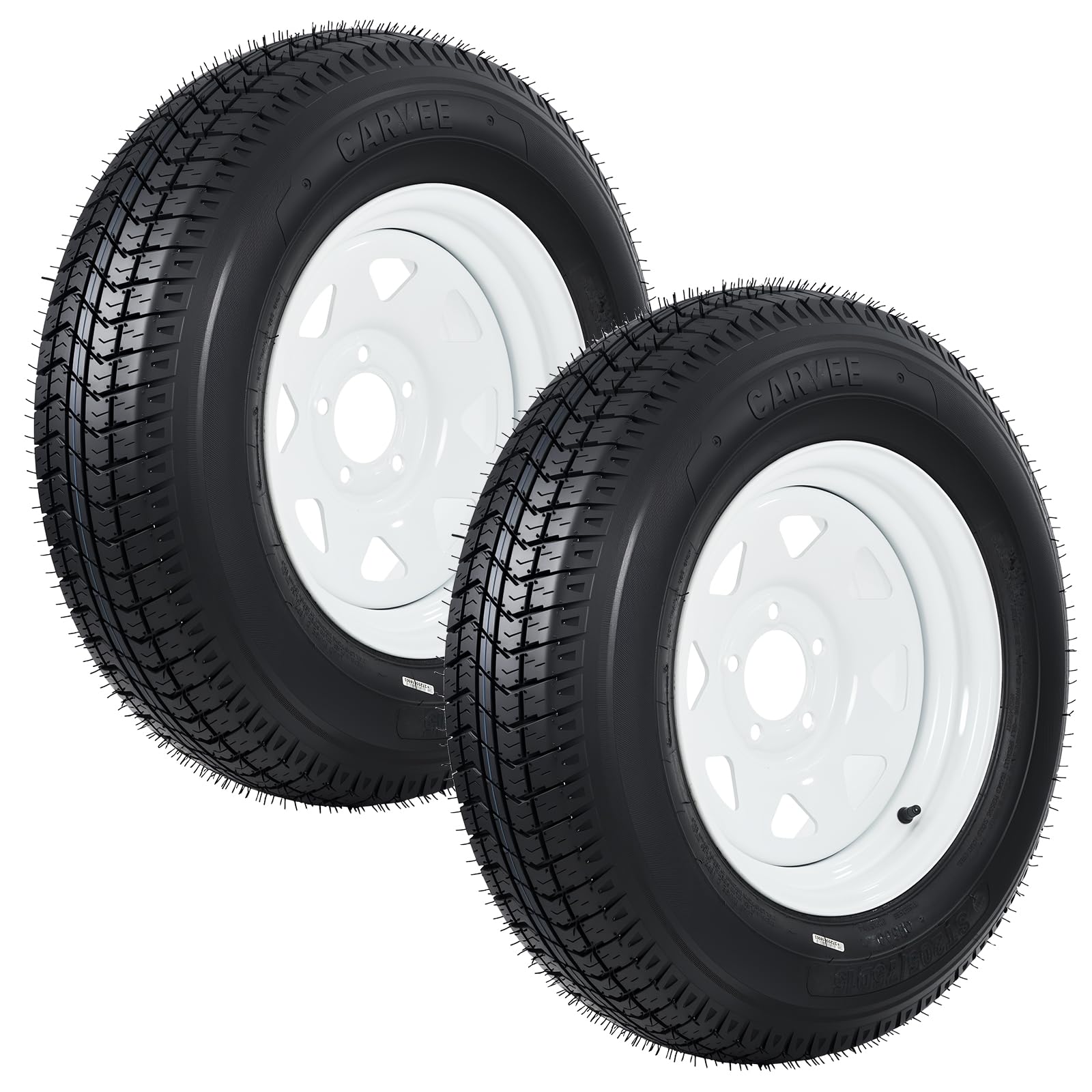 GarveeTech ST205/75D15 Trailer Tire and Wheel Assembly, 5 Lug, Set of 2 | Heavy-